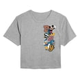 thumbnail image 1 of Disney - Faux Patch - Juniors Cropped Graphic T-Shirt, 1 of 4