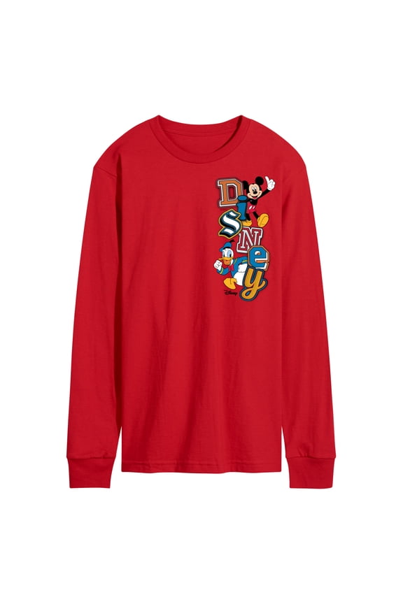 - Faux Patch - Men's Long Sleeve Graphic T-Shirt