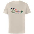 thumbnail image 1 of Disney Festive Fill Logo Holiday Trip Christmas Vacation - Short Sleeve Cotton T-Shirt for Adults - Customized-Natural, 1 of 5