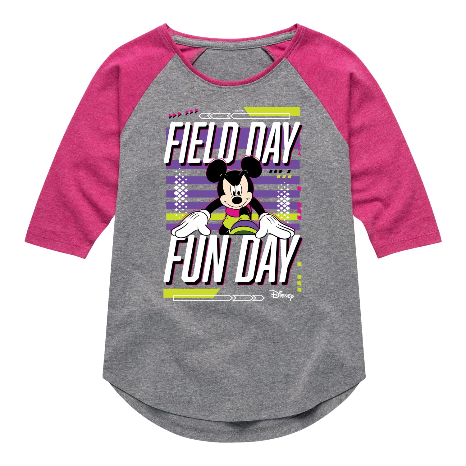 Disney Field Day Fun Day Toddler And Youth Girls Raglan Graphic T