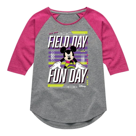 Disney - Field Day Fun Day - Toddler And Youth Girls Raglan Graphic T-Shirt