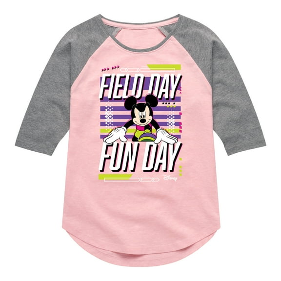 Disney - Field Day Fun Day - Toddler And Youth Girls Raglan Graphic T-Shirt