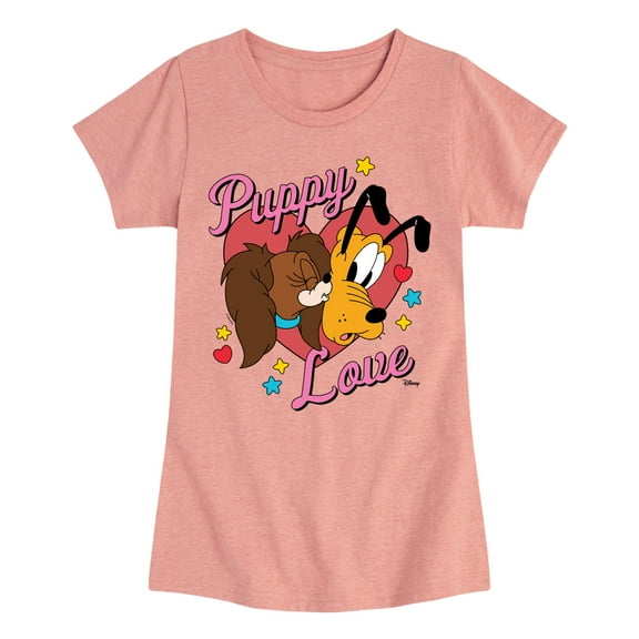 Disney - Fifi And Pluto Puppy Love - Toddler & Youth Girls Short Sleeve Graphic T-Shirt