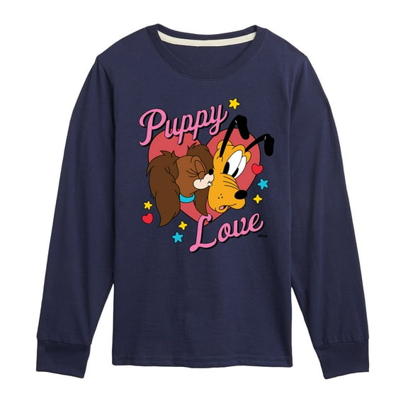 Disney - Fifi And Pluto Puppy Love - Toddler & Youth Long Sleeve Graphic T-Shirt