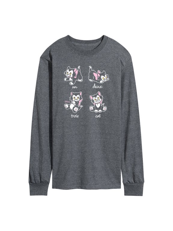 - Figaro Un Deux Trois Cat Men's Long Sleeve Graphic T-Shirt