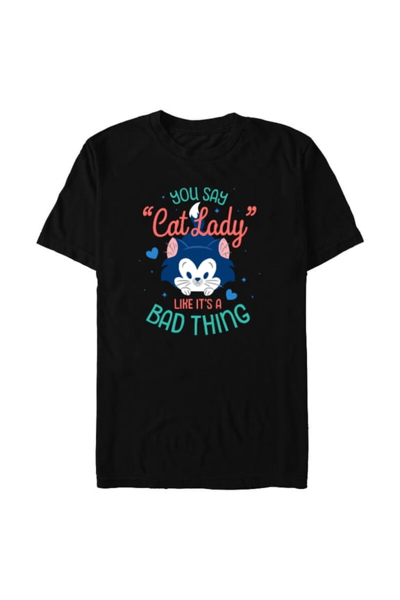 Figaro You Say Cat Lady Like It’s a Bad Thing - Short Sleeve Blended T-Shirt for Adults - Customized-Black