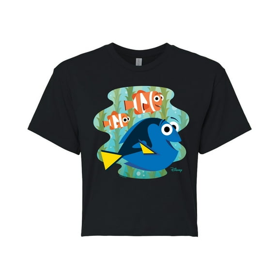Disney Finding Dory - Dory, Marlin, & Nemo - Juniors Cropped Cotton Blend T-Shirt