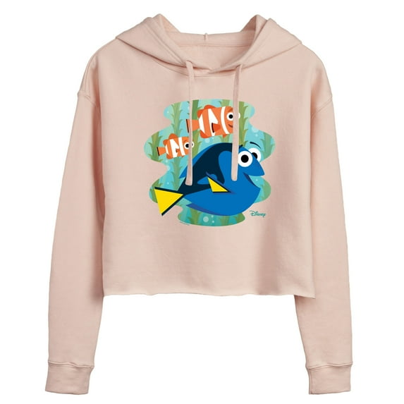 Disney Finding Dory - Dory, Marlin, & Nemo - Juniors Cropped Pullover Hoodie