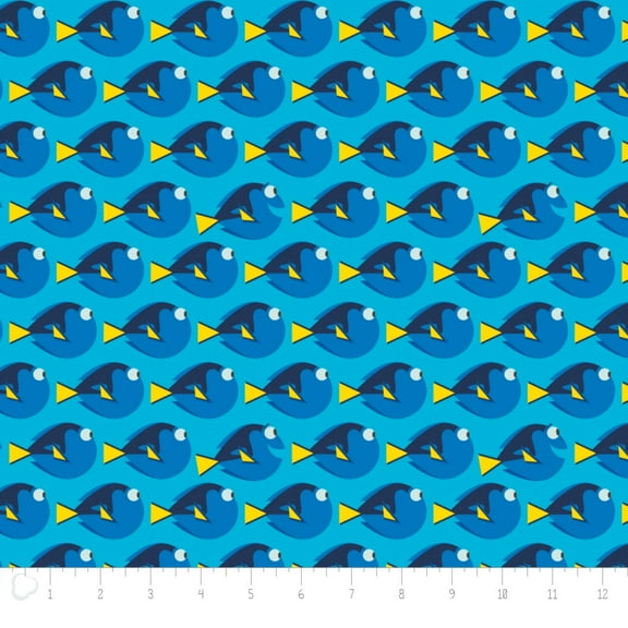 Disney Finding Dory Dot Topaz 100% Cotton Quilt Fabric Sold By The Yard