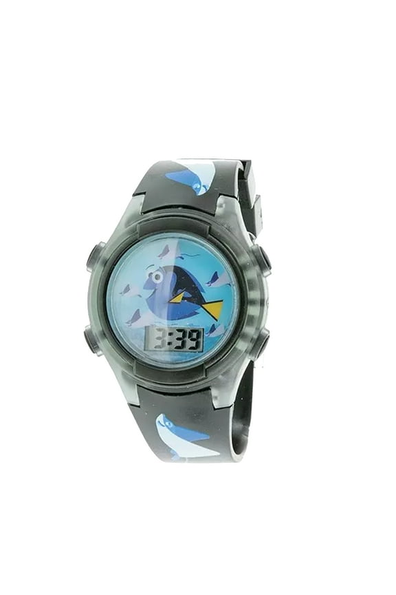 Finding Dory LCD Watch in Colorful Gift Case, Black/Blue, Silicone Band, Round Face, Ages 3-6