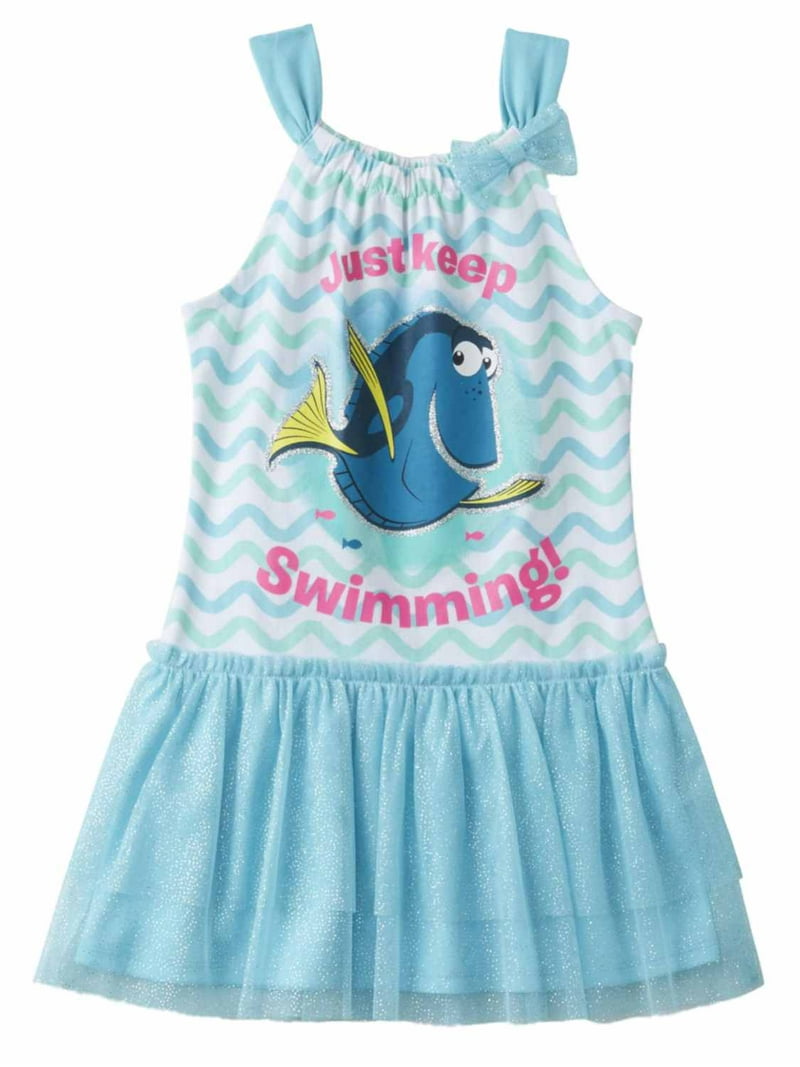 finding dory birthday dress Disney Finding Dory Little Girls Blue Tulle Fish Dress Just Keep Swimming 6X