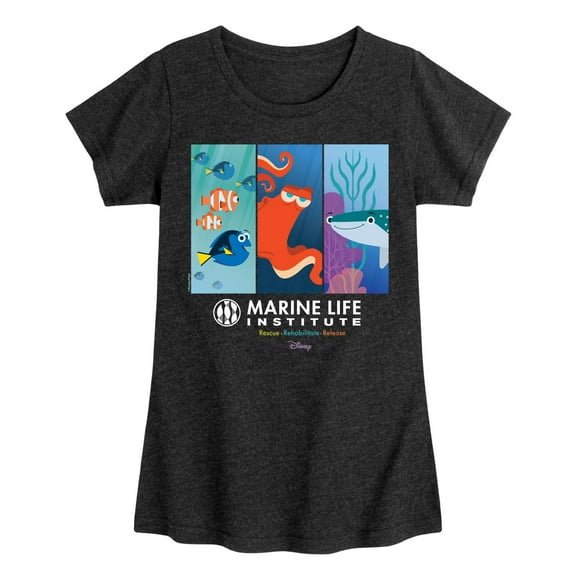 Disney Finding Dory - Marine Life Institute - Toddler & Youth Girls Short Sleeve Graphic T-Shirt