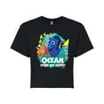 thumbnail image 1 of Disney Finding Dory - Ocean Here We Come - Juniors Cropped Cotton Blend T-Shirt, 1 of 5