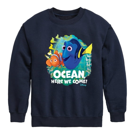 Disney Finding Dory - Ocean Here We Come - Toddler & Youth Crewneck Fleece Sweatshirt