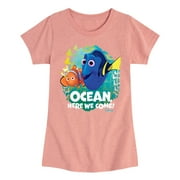 DISNEY Finding Dory - Ocean Here We Come - Toddler & Youth Girls Short Sleeve Graphic T-Shirt