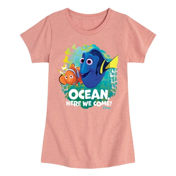 Disney Finding Dory - Ocean Here We Come - Toddler & Youth Girls Short Sleeve Graphic T-Shirt