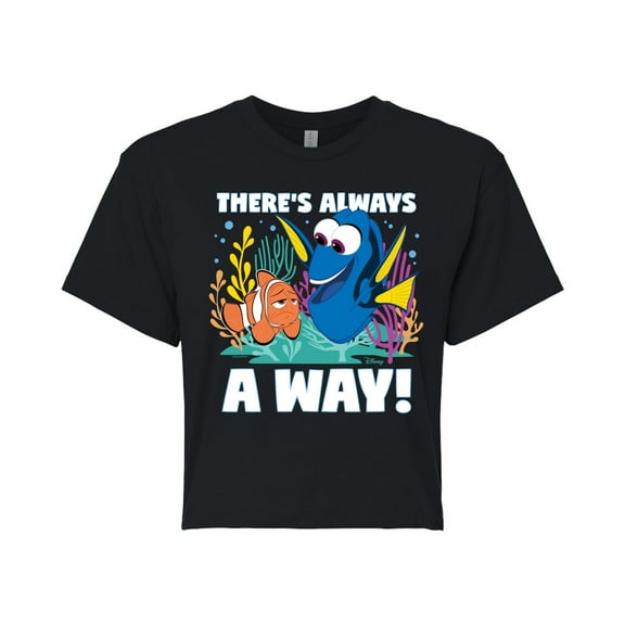 Disney Finding Dory - There's Always A Way - Juniors Cropped Cotton Blend T-Shirt