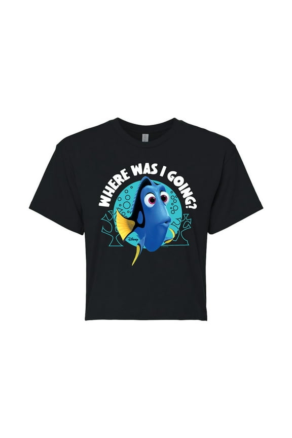 Finding Dory - Where Was I Going - Juniors Cropped Cotton Blend T-Shirt