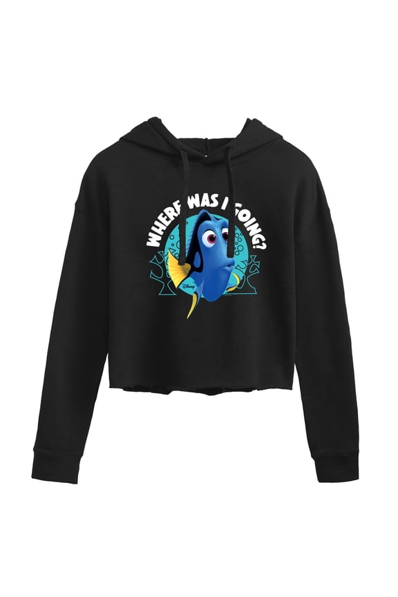 Finding Dory - Where Was I Going - Juniors Cropped Pullover Hoodie