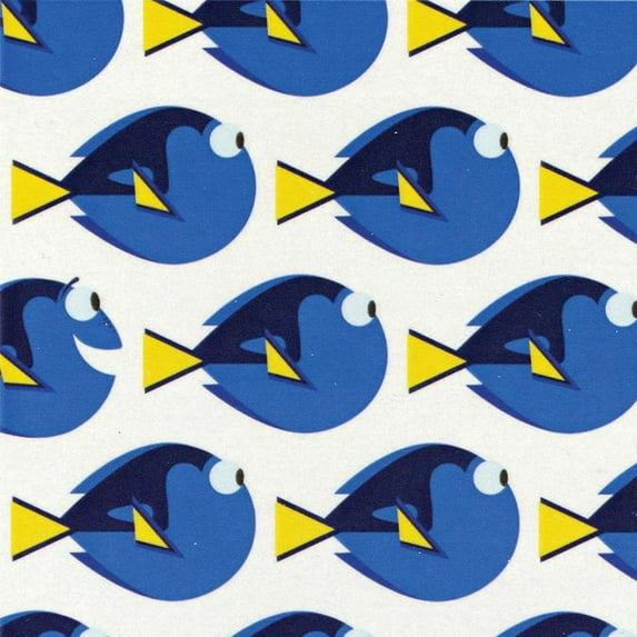 Disney Finding Dory-camelot Design 44/45" Cotton 15yd D/r-dory Dot - White