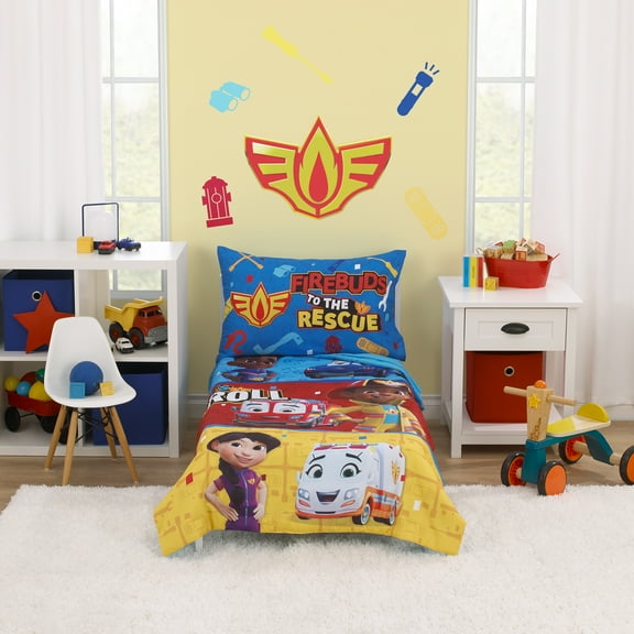 Disney Firebuds Let's Roll 4 Piece Toddler Bed Set