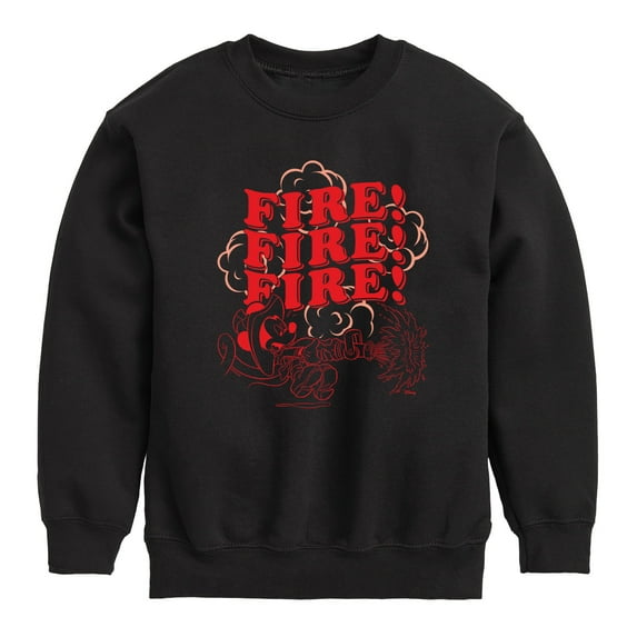 Disney - Firefighter Mickey - FIRE! Stacked - Toddler & Youth Crewneck Fleece Sweatshirt