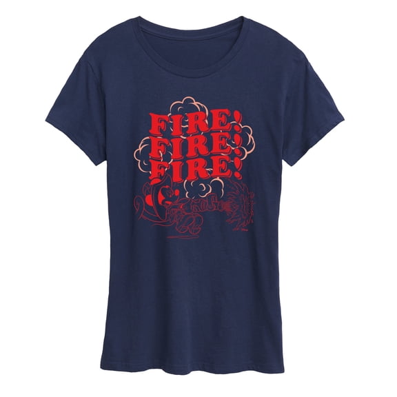 Disney - Firefighter Mickey - FIRE! Stacked - Women's Short Sleeve Graphic T-Shirt