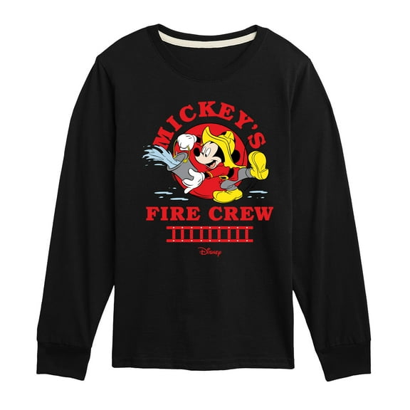 Disney - Firefighter Mickey - Fire Crew - Toddler & Youth Long Sleeve Graphic T-Shirt