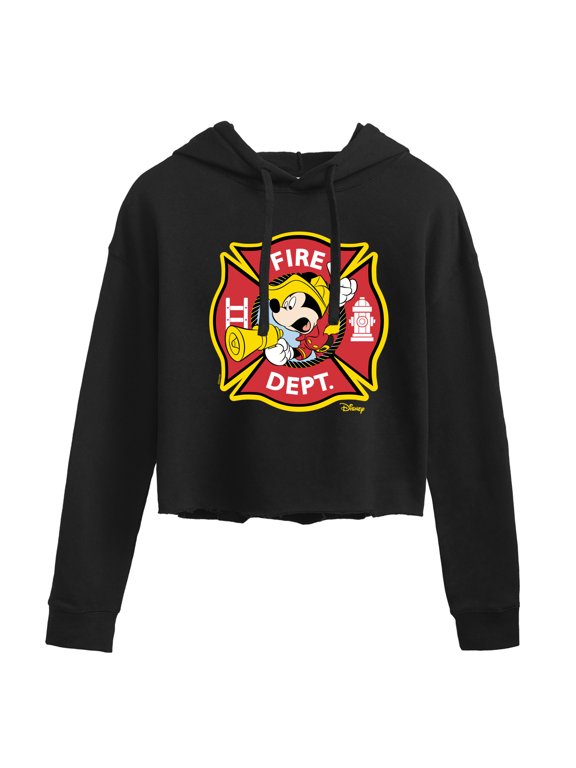 - Firefighter Mickey Women's Cropped Graphic Hoodie