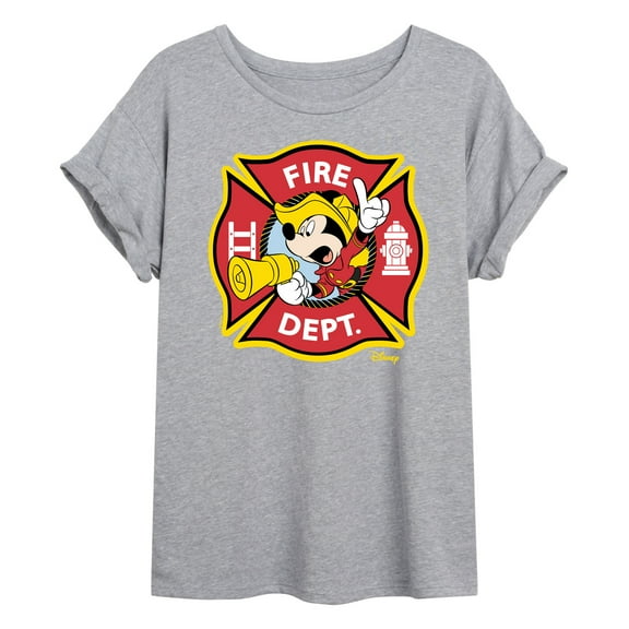 Disney - Firefighter Mickey - Fire Dept. Alarm - Women's Oversized T-Shirt