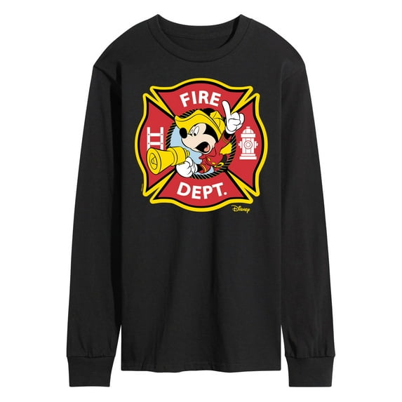 Disney - Firefighter Mickey - Fire Dept. Alarm - Men's Long Sleeve T-Shirt