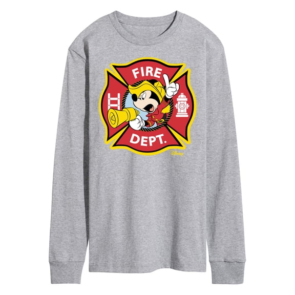 Disney - Firefighter Mickey - Fire Dept. Alarm - Men's Long Sleeve T-Shirt