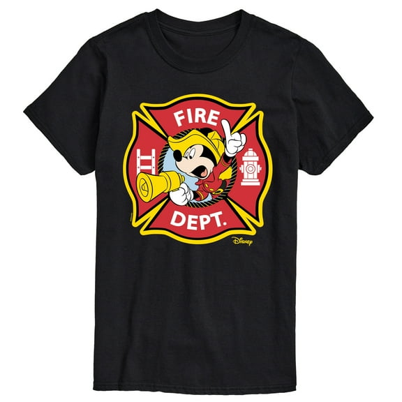 Disney - Firefighter Mickey - Fire Dept. Alarm - Men's Short Sleeve Graphic T-Shirt