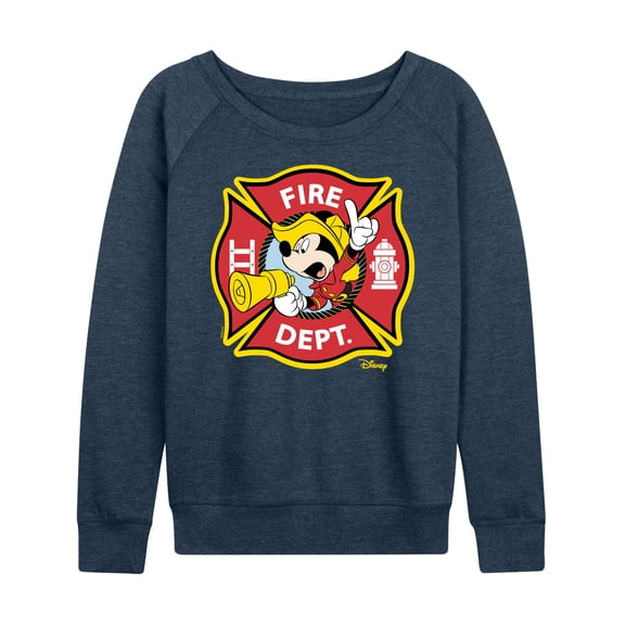 Disney - Firefighter Mickey - Fire Dept. Alarm - Women's Lightweight French Terry Long Sleeve Shirt