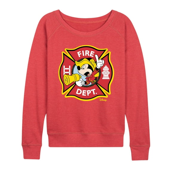 Disney - Firefighter Mickey - Fire Dept. Alarm - Women's Lightweight French Terry Pullover