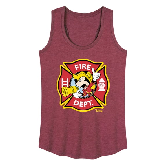 Disney - Firefighter Mickey - Fire Dept. Alarm - Women's Racerback Tank Top
