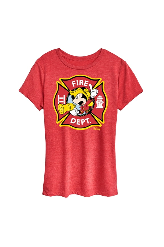 - Firefighter Mickey - Fire Dept. Alarm - Women's Short Sleeve Graphic T-Shirt