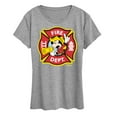thumbnail image 1 of Disney - Firefighter Mickey - Fire Dept. Alarm - Women's Short Sleeve Graphic T-Shirt, 1 of 5
