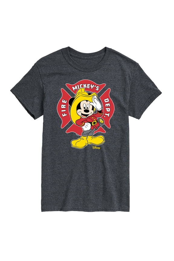 - Firefighter Mickey - Fire Dept. At Your Service - Men's Short Sleeve Graphic T-Shirt