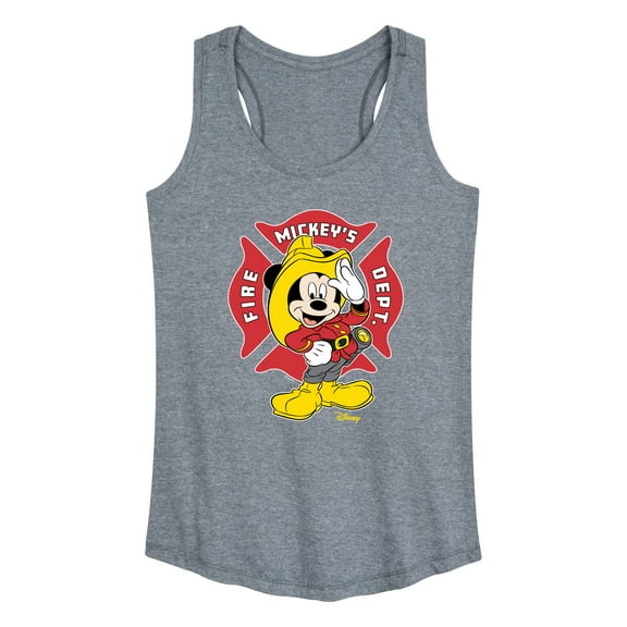 Disney - Firefighter Mickey - Fire Dept. At Your Service - Women's Racerback Tank Top