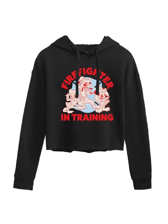 - Firefighter Mickey & Friends Women's Cropped Graphic Hoodie