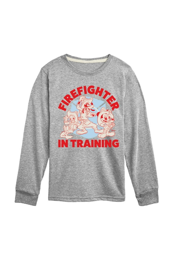 - Firefighter Mickey & Friends - In Training - Toddler & Youth Long Sleeve Graphic T-Shirt