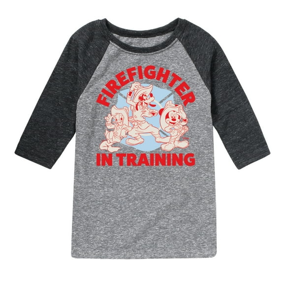 Disney - Firefighter Mickey & Friends - In Training - Toddler & Youth Raglan Graphic T-Shirt