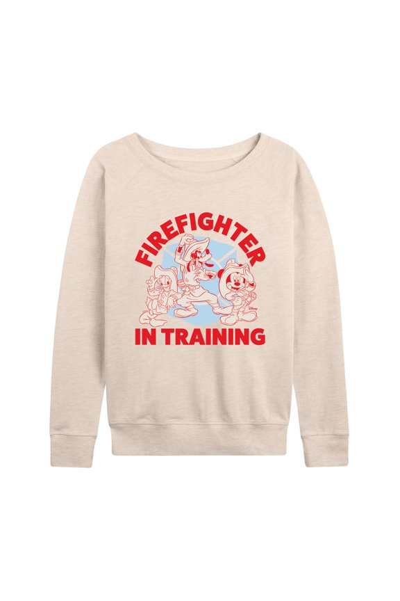 - Firefighter Mickey & Friends - In Training - Women's Lightweight French Terry Long Sleeve Shirt
