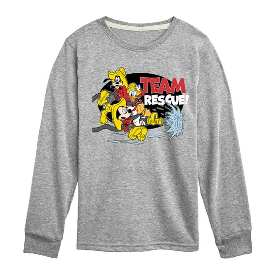 Disney - Firefighter Mickey & Friends - Team Rescue - Toddler & Youth Long Sleeve Graphic T-Shirt