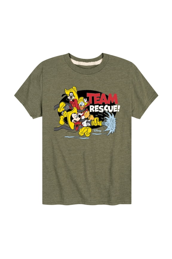 - Firefighter Mickey & Friends - Team Rescue - Toddler & Youth Short Sleeve Graphic T-Shirt