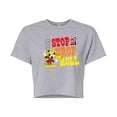 thumbnail image 1 of Disney - Firefighter Mickey - Stop, Drop, & Roll - Juniors Cropped Cotton Blend T-Shirt, 1 of 5