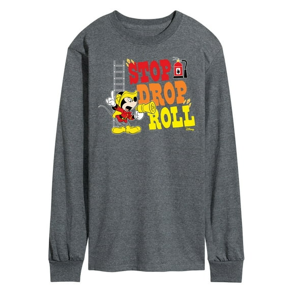 Disney - Firefighter Mickey - Stop, Drop, & Roll - Men's Long Sleeve T-Shirt