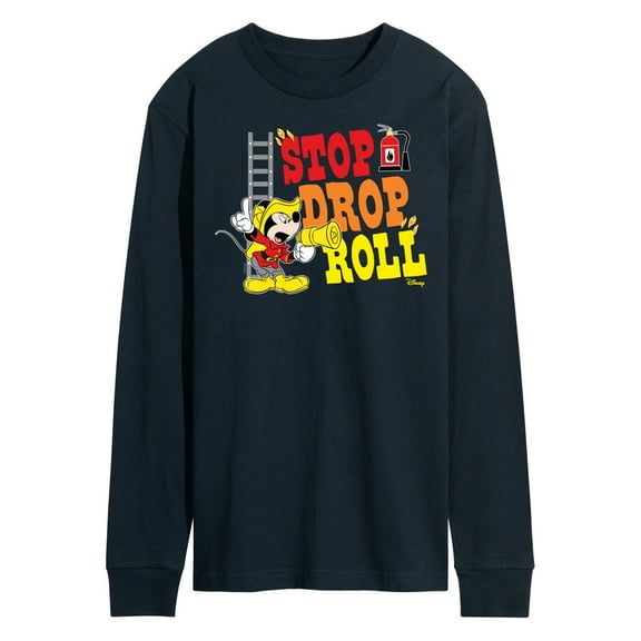 Disney - Firefighter Mickey - Stop, Drop, & Roll - Men's Long Sleeve T-Shirt