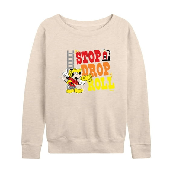 Disney - Firefighter Mickey - Stop, Drop, & Roll - Women's Lightweight French Terry Long Sleeve Shirt